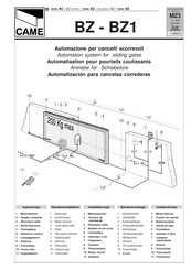 CAME BZ Serie Manual Del Usuario