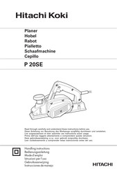 Hitachi Koki P 20SE Instrucciones De Manejo