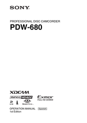 Sony PDW-680 Manual De Operación