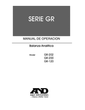 A&D GR Serie Manual De Operación