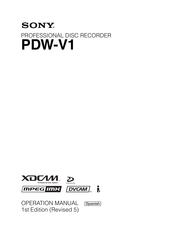 Sony PDW-V1 Manual De Operador