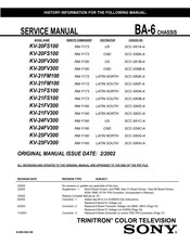 Sony TRINITRON KV-25FV300 Manual De Servicio