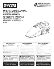 Ryobi P713 Manual Del Operador