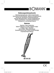 BOMANN SM 1916 CB Instrucciones De Servicio/Garantía