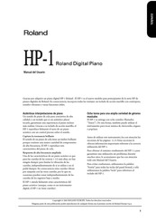 Roland HP-1 Manual Del Usuario