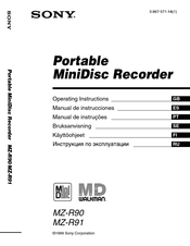 Sony MZ-R90 Manual De Instrucciones