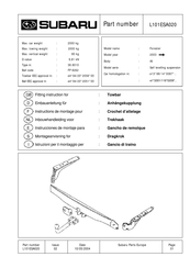 Subaru L101ESA020 Instrucciones De Montaje