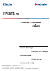 Webasto Diavia 6293BL90C Instrucciones De Montaje