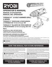 Ryobi TORQUE IV P211 Manual Del Operador