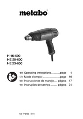 Metabo H 16-500 Instrucciones De Manejo