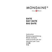 mondaine BIG DATE Instrucciones De Uso