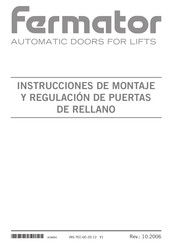 Fermator 50/11 Instrucciones De Montaje Y Regulación