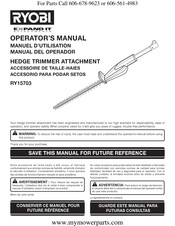 Ryobi RY15703 Manual Del Operador