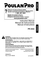 Poulan Pro PR 2322 Manual De Instrucciones