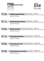 HumanTechnik lisa RF TV-Link Instrucciones De Servicio