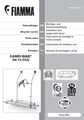 Fiamma CARRY-BIKE VW T3 Instruciones De Montaje Y Uso