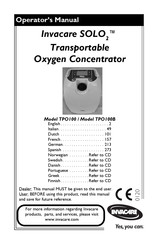 Invacare TPO100B Manual Del Operador