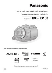 Panasonic HDC-HS100 Instrucciones De Funcionamiento