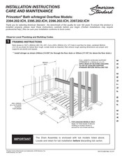 American Standard Princeton 2397.202.ICH Instrucciones De Instalación Cuidado Y Mantenimiento