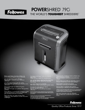 Fellowes POWERSHRED 79Ci Manual De Uso