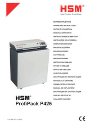 HSM Profi Pack P425 Instrucciones De Servicio