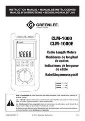 Greenlee CLM-1000 Manual De Instrucciones