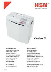 HSM shredstar S5 Instrucciones De Servicio