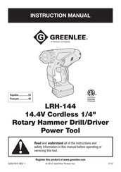 Greenlee LRH-144 Manual De Instrucciones