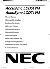 NEC AccuSync LCD51VM Manual Del Usuario