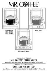 Mr Coffee ADX13 Manual De Instrucciones