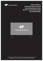 Continental Edison CELED320716B3 Manual De Instrucciones