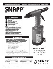 Sunex Tools SNAPP SX1819T Manual De Instrucciones