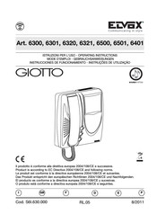 Elvox GIOTTO Serie Instrucciones De Funcionamiento