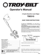 Troy-Bilt TBE515 Manual Del Operador