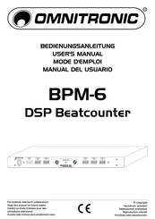 Omnitronic BPM-6 DSP Beatcounter Manual Del Usuario