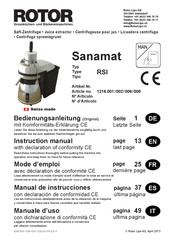 ROTOR Sanamat RSI Manual De Instrucciones