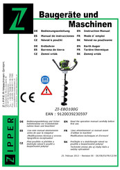 Zipper Maschinen ZI-EBO100G Manual De Instrucciones