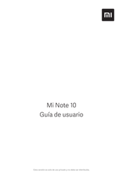 Xiaomi Mi Note 10 Guía De Usuario