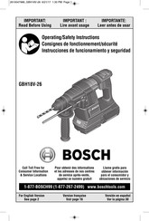 Bosch GBH18V-26 Instrucciones De Funcionamiento Y Seguridad