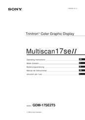 Sony Trinitron Multiscan17se II GDM-17SE2T5 Manual De Instrucciones