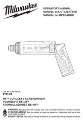 Milwaukee 2101-20 Manual Del Operador