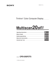Sony CPD-20SF2T5 Manual De Instrucciones