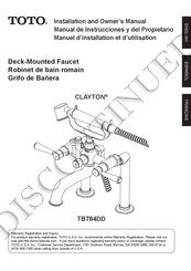 Toto CLAYTON TB784DD Manual De Instrucciones