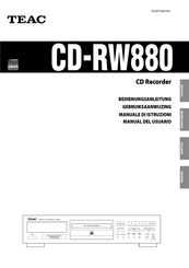 Teac CD-RW880 Manual Del Usuario