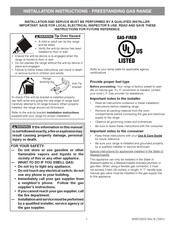 Frigidaire FFGH2422UW Instrucciones De Instalación