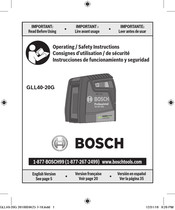 Bosch GLL40-20G Instrucciones De Funcionamiento Y Seguridad