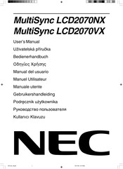 NEC MultiSync LCD2070VX Manual Del Usuario