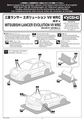 Kyosho LANCER Evo. VII WRC Body Shell Manual De Instrucciones