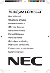 NEC MultiSync LCD1525X Serie Manual Del Usuario