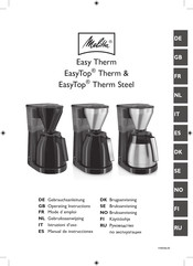 melitta EasyTop Therm Steel Manual De Instrucciones